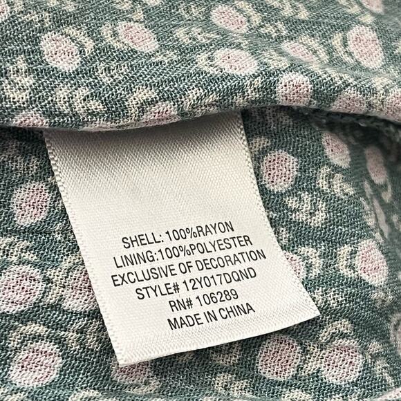 Francesa's Miami Green Floral Rose Cami Girly Cottage Cowgirl Top Medium New - Picture 12 of 14